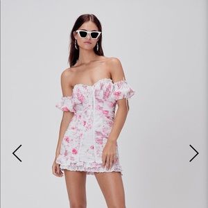 *New* For Love & Lemons Mills Ruched Mini Dress